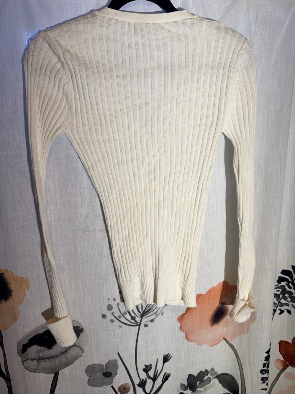 Dip White Ribbed Button-Up Cardigan - Picture 6 of 9